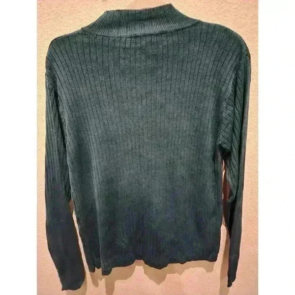 Vintage Women Norm Thompson Portland Blue Silk Pullover Sweater Size L - Picture 9 of 9